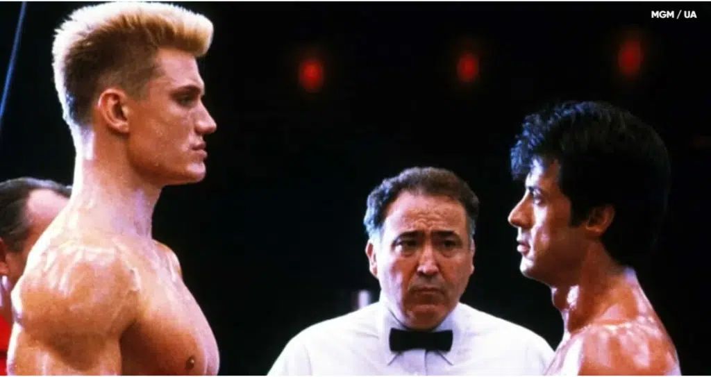 Ivan Drago and Rocky Balboa square off