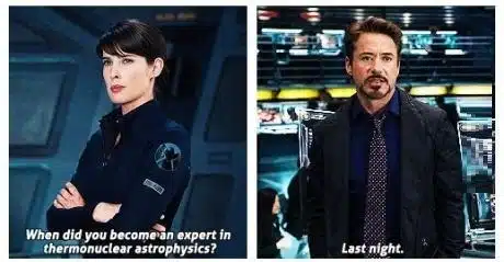 Maria Hill asks Tony Stark when he became an expert